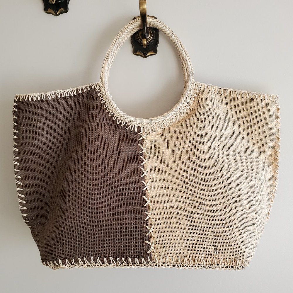 Tan & Brown Beach Bag - Picture 2 of 6